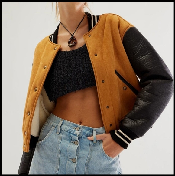NWT Free People Blank NYC Booksmart Bomber Jacket